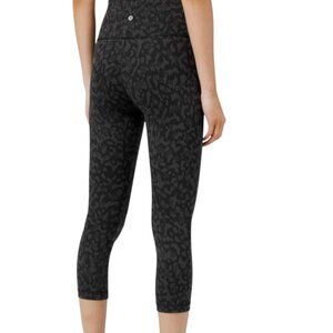 Lululemon Wunder train high rise crop Capris Leopard Camo Deep Coal Multi